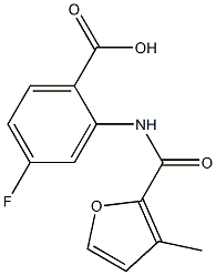 4-fluoro-2-[(3-methyl-2-furoyl)amino]benzoic acid Struktur