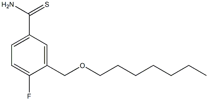 4-fluoro-3-[(heptyloxy)methyl]benzene-1-carbothioamide Struktur