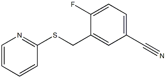 4-fluoro-3-[(pyridin-2-ylsulfanyl)methyl]benzonitrile Struktur