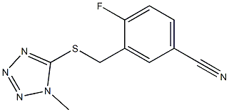 4-fluoro-3-{[(1-methyl-1H-1,2,3,4-tetrazol-5-yl)sulfanyl]methyl}benzonitrile Struktur