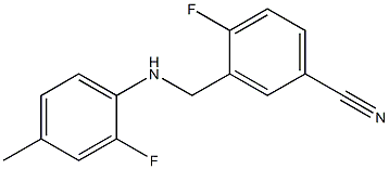 4-fluoro-3-{[(2-fluoro-4-methylphenyl)amino]methyl}benzonitrile Struktur