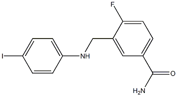 4-fluoro-3-{[(4-iodophenyl)amino]methyl}benzamide Struktur