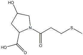 4-hydroxy-1-[3-(methylsulfanyl)propanoyl]pyrrolidine-2-carboxylic acid Struktur