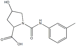 4-hydroxy-1-{[(3-methylphenyl)amino]carbonyl}pyrrolidine-2-carboxylic acid Struktur