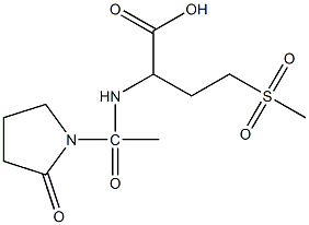 4-methanesulfonyl-2-[1-(2-oxopyrrolidin-1-yl)acetamido]butanoic acid Struktur