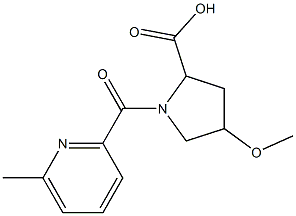 4-methoxy-1-[(6-methylpyridin-2-yl)carbonyl]pyrrolidine-2-carboxylic acid Struktur