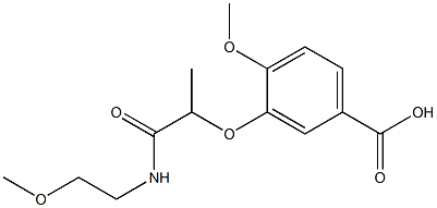 4-methoxy-3-{1-[(2-methoxyethyl)carbamoyl]ethoxy}benzoic acid Struktur