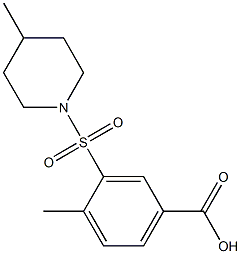 4-methyl-3-[(4-methylpiperidine-1-)sulfonyl]benzoic acid Struktur