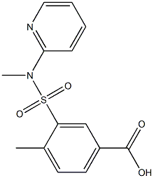 4-methyl-3-[methyl(pyridin-2-yl)sulfamoyl]benzoic acid Struktur