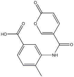 4-methyl-3-{[(2-oxo-2H-pyran-5-yl)carbonyl]amino}benzoic acid Struktur