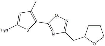 4-methyl-5-[3-(oxolan-2-ylmethyl)-1,2,4-oxadiazol-5-yl]thiophen-2-amine Struktur