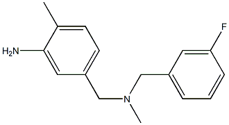 5-({[(3-fluorophenyl)methyl](methyl)amino}methyl)-2-methylaniline Struktur