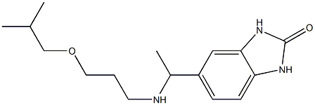 5-(1-{[3-(2-methylpropoxy)propyl]amino}ethyl)-2,3-dihydro-1H-1,3-benzodiazol-2-one Struktur