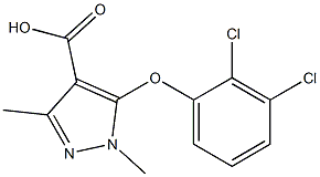 5-(2,3-dichlorophenoxy)-1,3-dimethyl-1H-pyrazole-4-carboxylic acid Struktur