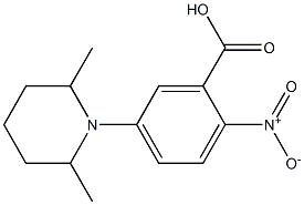 5-(2,6-dimethylpiperidin-1-yl)-2-nitrobenzoic acid Struktur