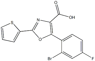 5-(2-bromo-4-fluorophenyl)-2-(thiophen-2-yl)-1,3-oxazole-4-carboxylic acid Struktur