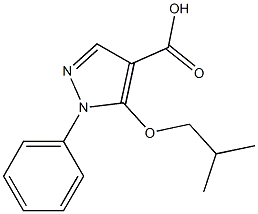 5-(2-methylpropoxy)-1-phenyl-1H-pyrazole-4-carboxylic acid Struktur