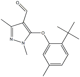 5-(2-tert-butyl-5-methylphenoxy)-1,3-dimethyl-1H-pyrazole-4-carbaldehyde Struktur