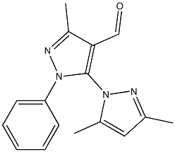 5-(3,5-dimethyl-1H-pyrazol-1-yl)-3-methyl-1-phenyl-1H-pyrazole-4-carbaldehyde Struktur