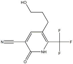 5-(3-hydroxypropyl)-2-oxo-6-(trifluoromethyl)-1,2-dihydropyridine-3-carbonitrile Struktur