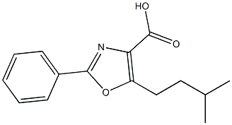 5-(3-methylbutyl)-2-phenyl-1,3-oxazole-4-carboxylic acid Struktur