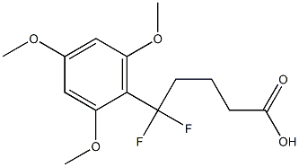 5,5-difluoro-5-(2,4,6-trimethoxyphenyl)pentanoic acid Struktur