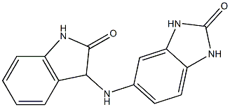 5-[(2-oxo-2,3-dihydro-1H-indol-3-yl)amino]-2,3-dihydro-1H-1,3-benzodiazol-2-one Struktur