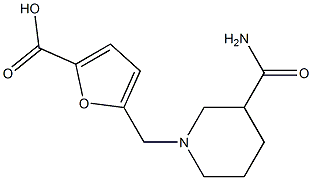 5-[(3-carbamoylpiperidin-1-yl)methyl]furan-2-carboxylic acid Struktur