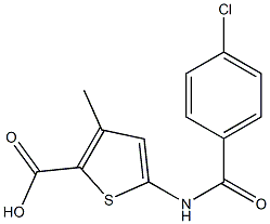 5-[(4-chlorobenzoyl)amino]-3-methylthiophene-2-carboxylic acid Struktur