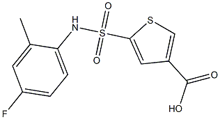 5-[(4-fluoro-2-methylphenyl)sulfamoyl]thiophene-3-carboxylic acid Struktur