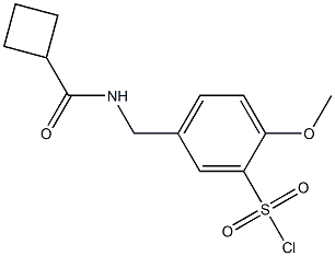 5-[(cyclobutylformamido)methyl]-2-methoxybenzene-1-sulfonyl chloride Struktur