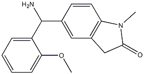 5-[amino(2-methoxyphenyl)methyl]-1-methyl-2,3-dihydro-1H-indol-2-one Struktur