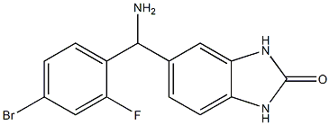 5-[amino(4-bromo-2-fluorophenyl)methyl]-2,3-dihydro-1H-1,3-benzodiazol-2-one Struktur