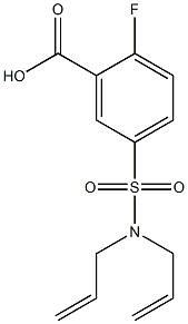 5-[bis(prop-2-en-1-yl)sulfamoyl]-2-fluorobenzoic acid Struktur