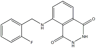 5-{[(2-fluorophenyl)methyl]amino}-1,2,3,4-tetrahydrophthalazine-1,4-dione Struktur