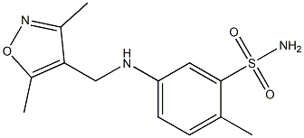 5-{[(3,5-dimethyl-1,2-oxazol-4-yl)methyl]amino}-2-methylbenzene-1-sulfonamide Struktur