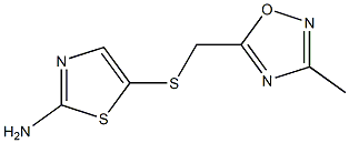 5-{[(3-methyl-1,2,4-oxadiazol-5-yl)methyl]sulfanyl}-1,3-thiazol-2-amine Struktur