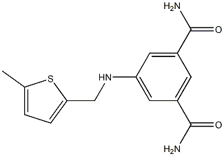 5-{[(5-methylthiophen-2-yl)methyl]amino}benzene-1,3-dicarboxamide Struktur