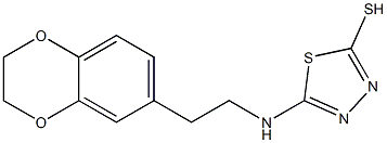 5-{[2-(2,3-dihydro-1,4-benzodioxin-6-yl)ethyl]amino}-1,3,4-thiadiazole-2-thiol Struktur