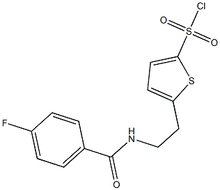 5-{2-[(4-fluorophenyl)formamido]ethyl}thiophene-2-sulfonyl chloride Struktur