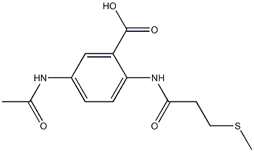 5-acetamido-2-[3-(methylsulfanyl)propanamido]benzoic acid Struktur