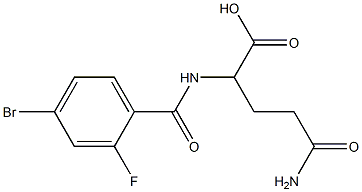 5-amino-2-[(4-bromo-2-fluorobenzoyl)amino]-5-oxopentanoic acid Struktur