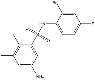 5-amino-N-(2-bromo-4-fluorophenyl)-2,3-dimethylbenzene-1-sulfonamide Struktur