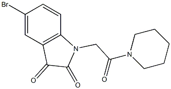 5-bromo-1-[2-oxo-2-(piperidin-1-yl)ethyl]-2,3-dihydro-1H-indole-2,3-dione Struktur