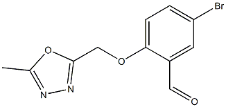 5-bromo-2-[(5-methyl-1,3,4-oxadiazol-2-yl)methoxy]benzaldehyde Struktur