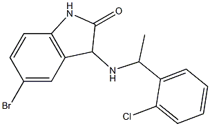 5-bromo-3-{[1-(2-chlorophenyl)ethyl]amino}-2,3-dihydro-1H-indol-2-one Struktur