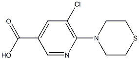 5-chloro-6-(thiomorpholin-4-yl)pyridine-3-carboxylic acid Struktur