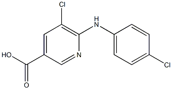 5-chloro-6-[(4-chlorophenyl)amino]pyridine-3-carboxylic acid Struktur