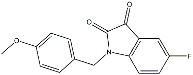 5-fluoro-1-[(4-methoxyphenyl)methyl]-2,3-dihydro-1H-indole-2,3-dione Struktur