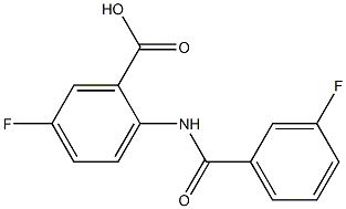 5-fluoro-2-[(3-fluorobenzene)amido]benzoic acid Struktur